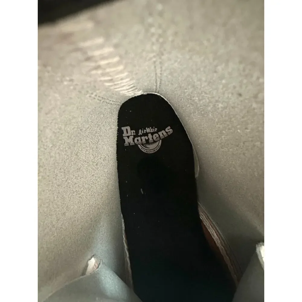 DR. MARTENS | Zavala White Patent Combat Boots Lace-Up Unisex | Size 10 11